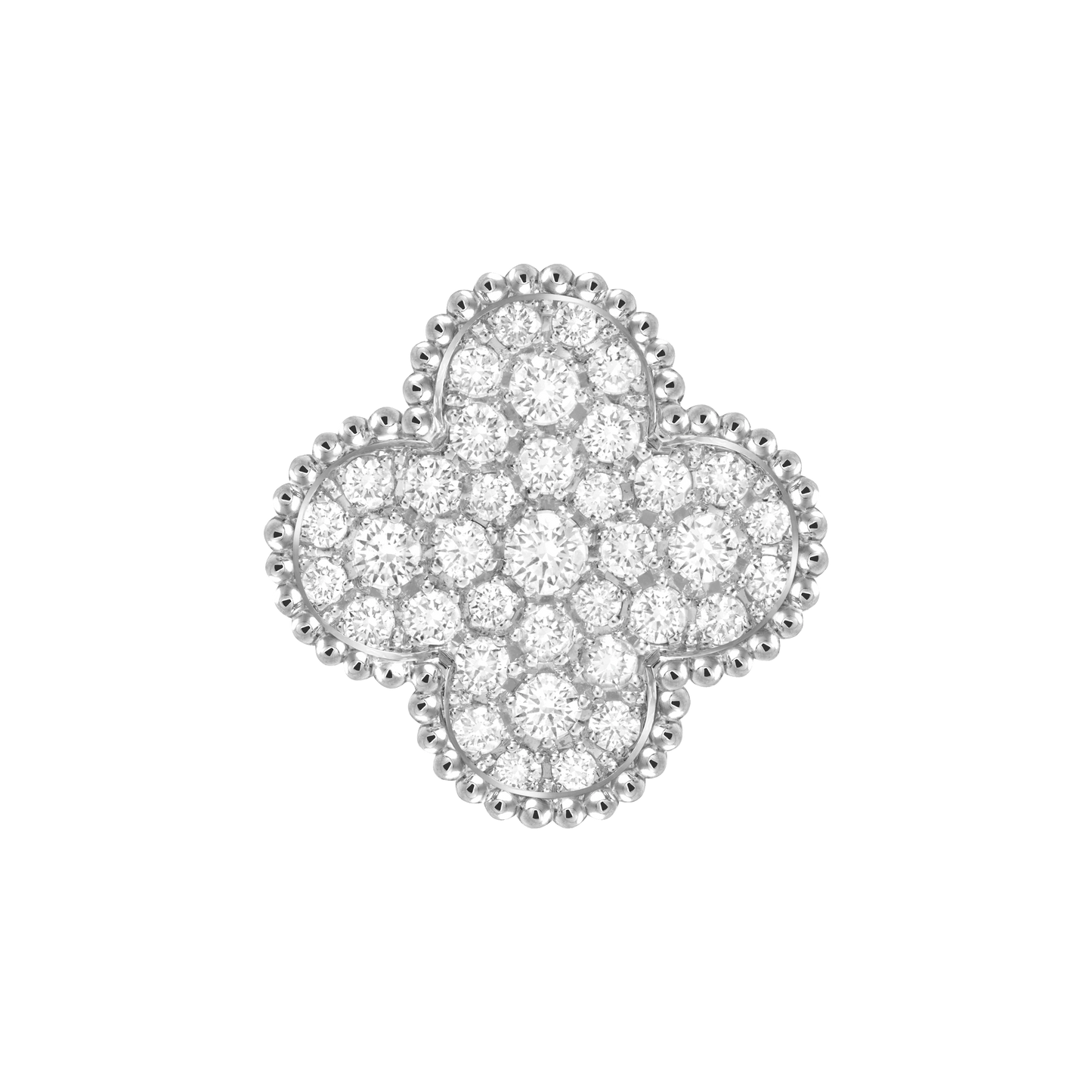 Van Cleef & Arpels platinum ring studded with diamonds Magic Alhambra