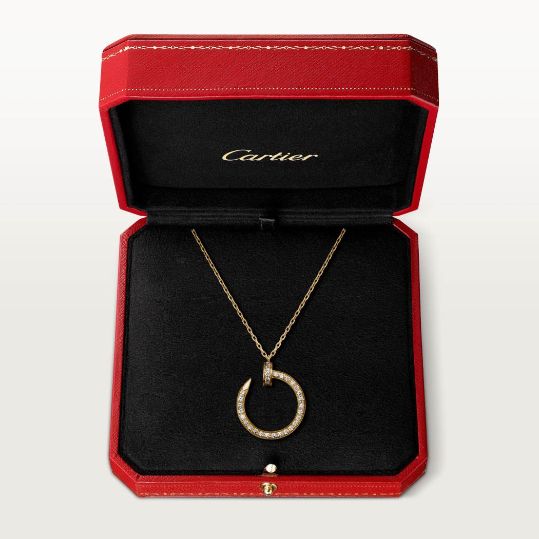 Cartier 18K gold nail pendant paired with full of diamonds necklace JUSTE UN CLOU
