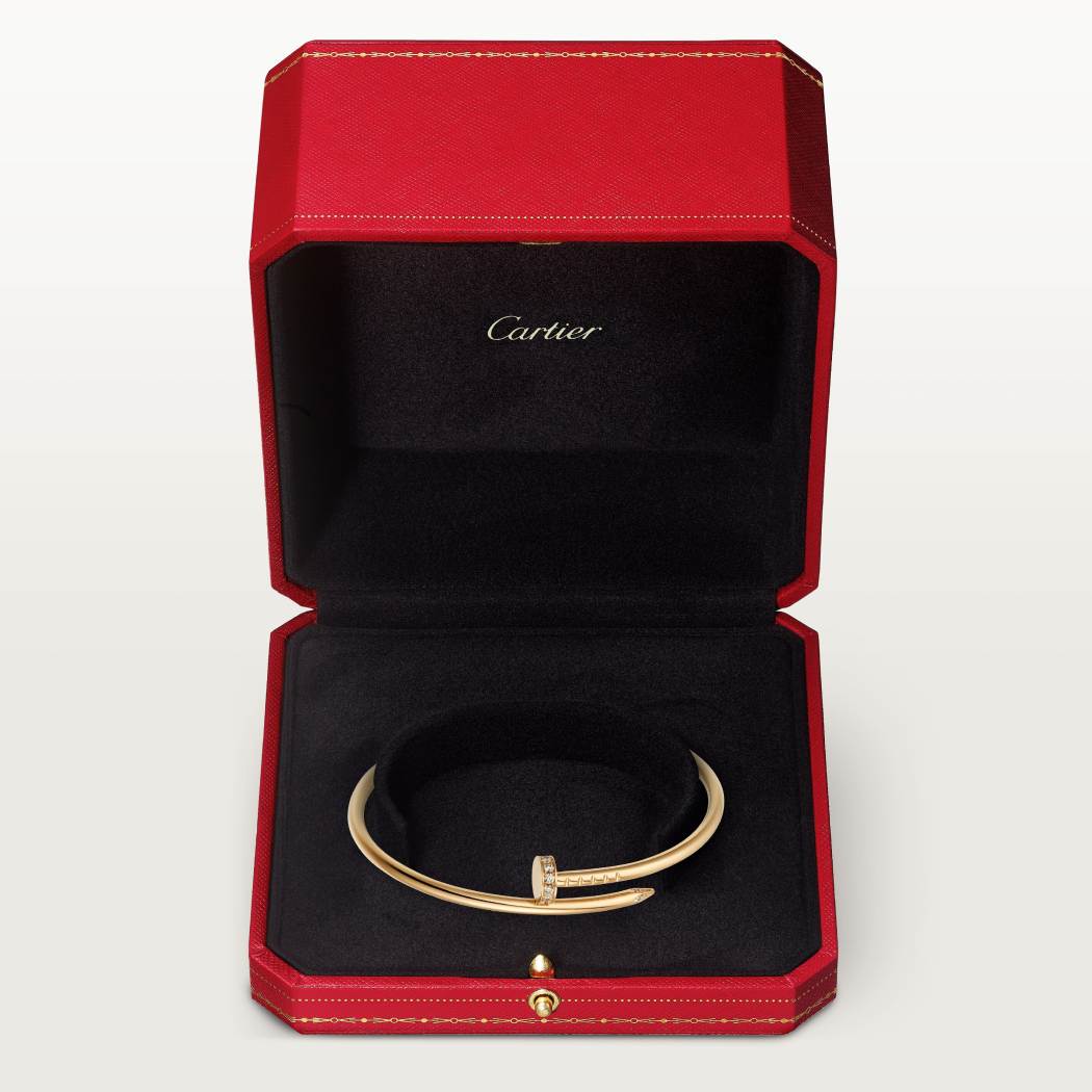Cartier 18K gold small nail bracelet with inverted diamonds