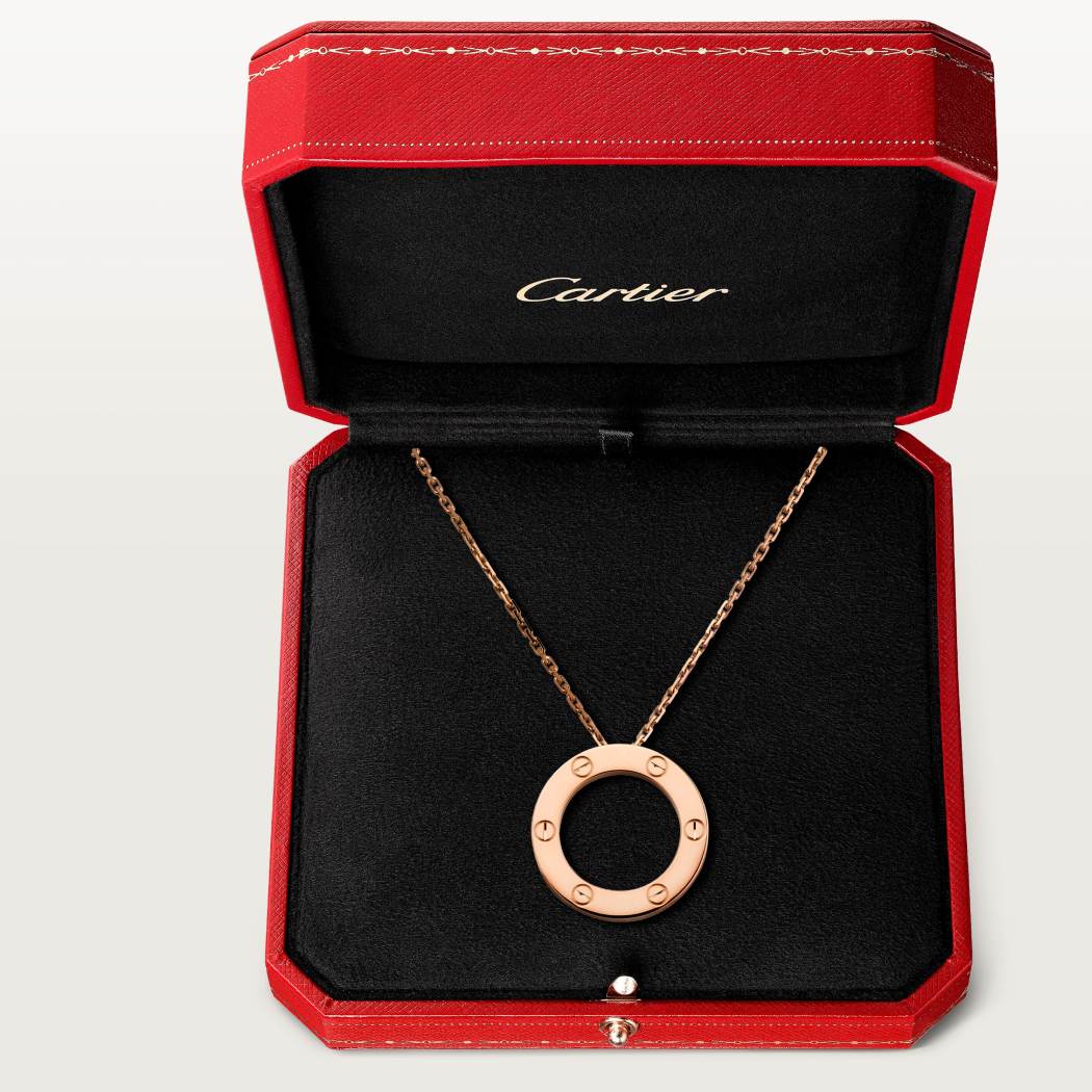 Cartier 18K rose gold LOVE pendant necklace without diamonds