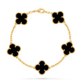 VCA Four-leaf Clover 5-flower bracelet in gold with black mother-of-pearl