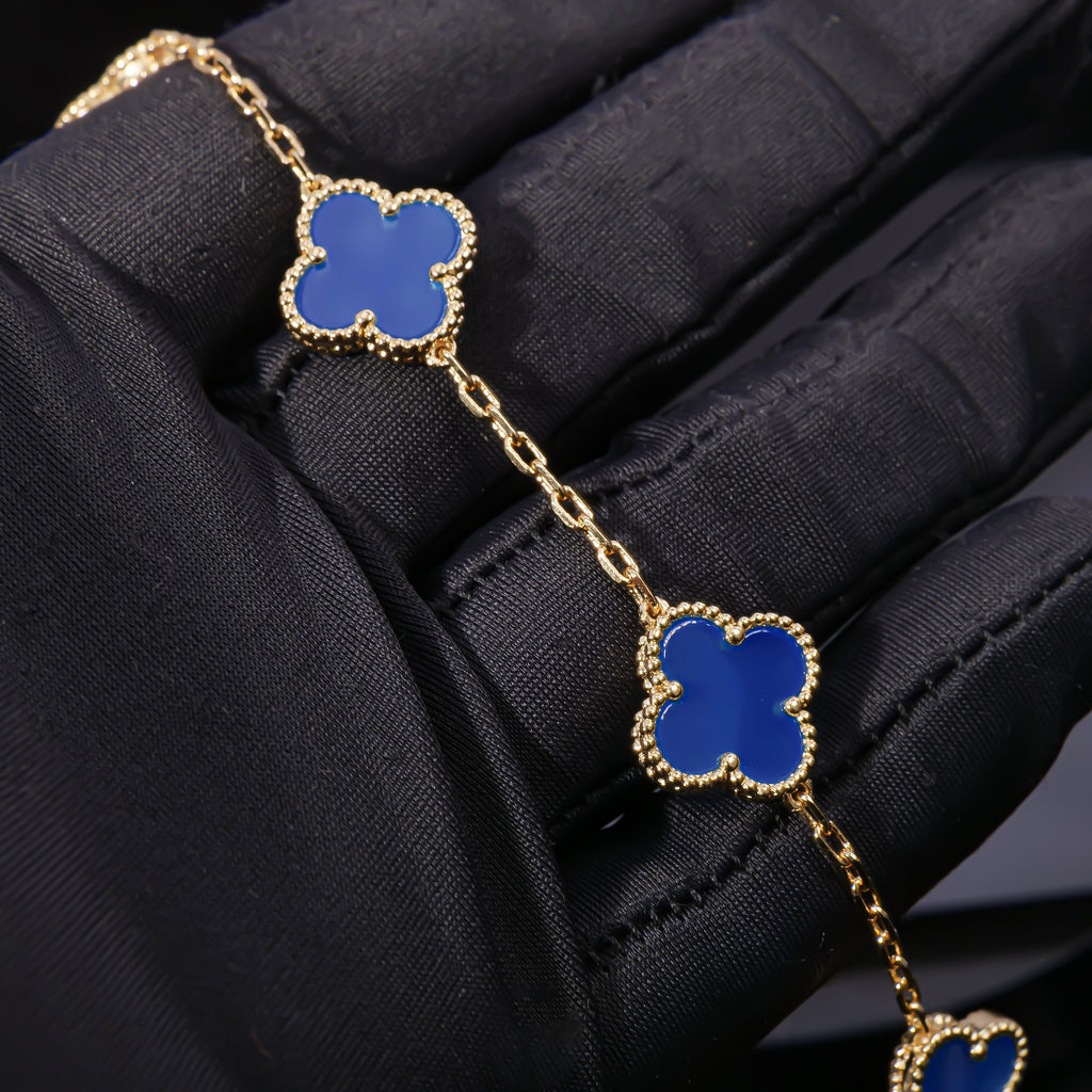 VCA Azure Alhambra - Blue Agate Statement Bracelet