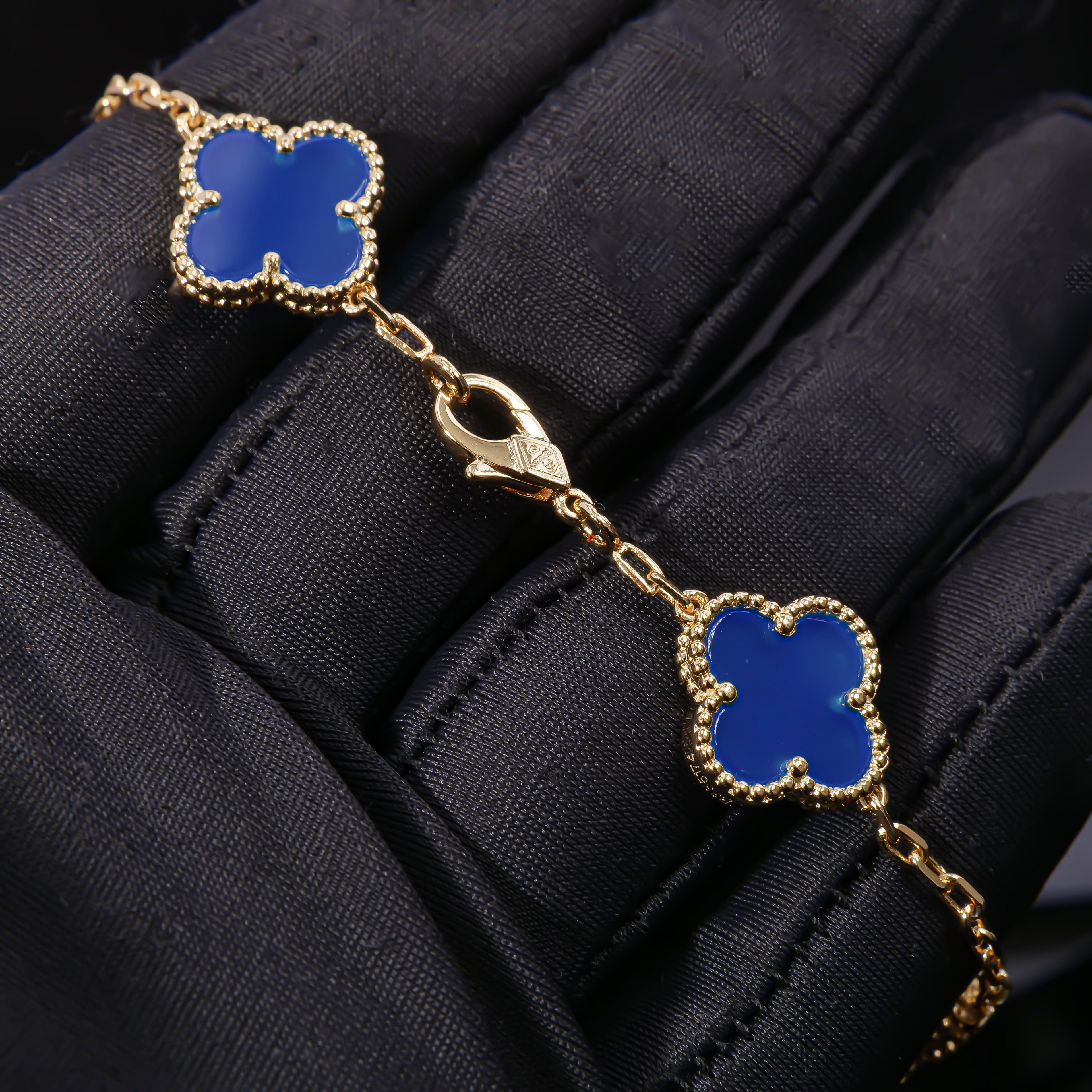 VCA Azure Alhambra - Blue Agate Statement Bracelet