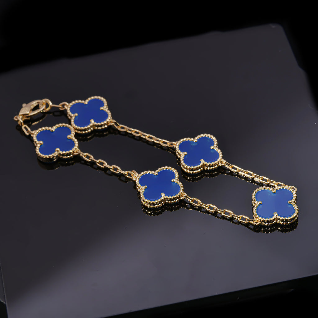 VCA Azure Alhambra - Blue Agate Statement Bracelet