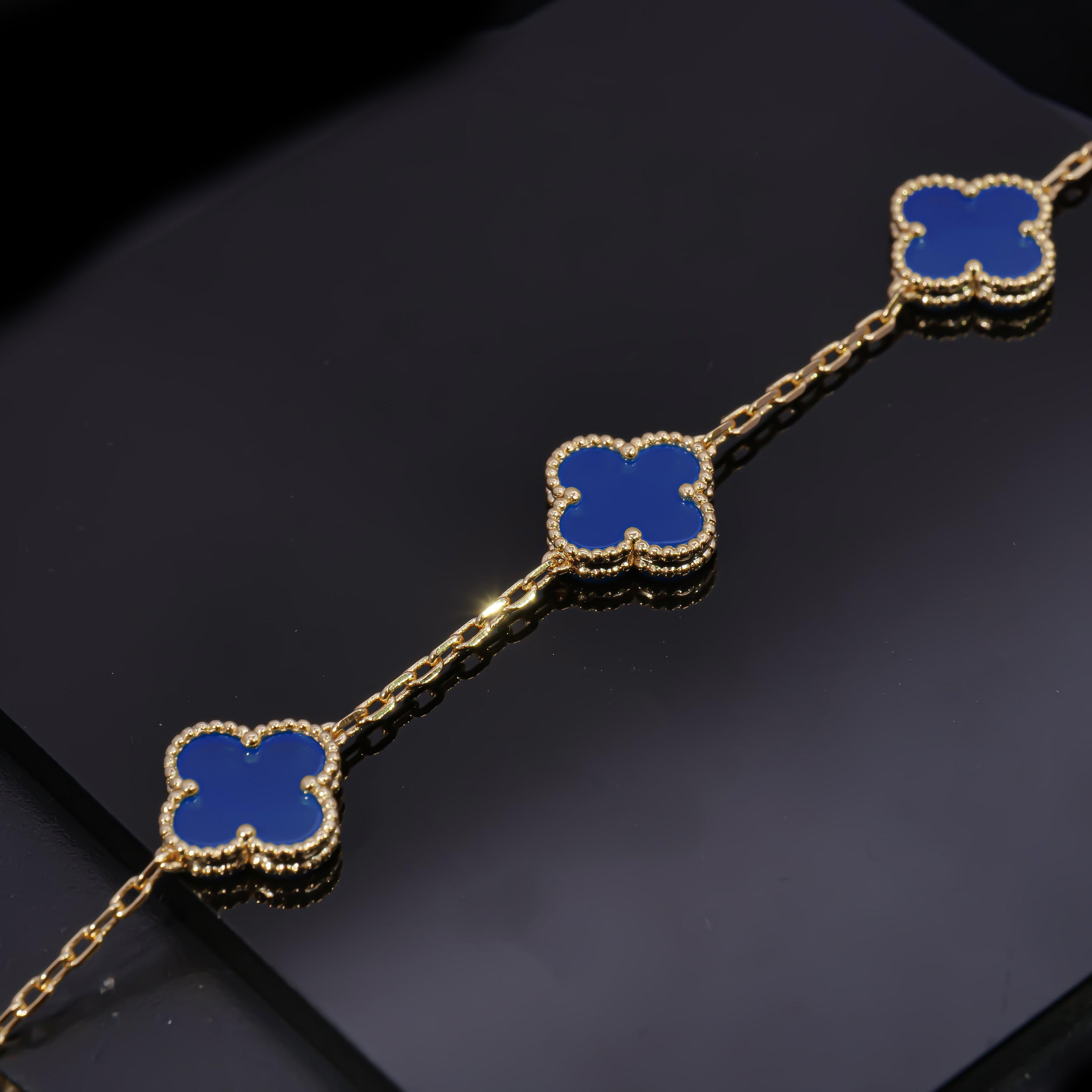 VCA Azure Alhambra - Blue Agate Statement Bracelet