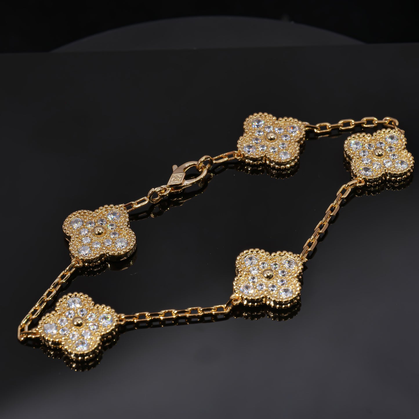 VCA Azure Alhambra - Blue Agate Statement Bracelet  Gilded Constellation - Diamond Accent Bracelet