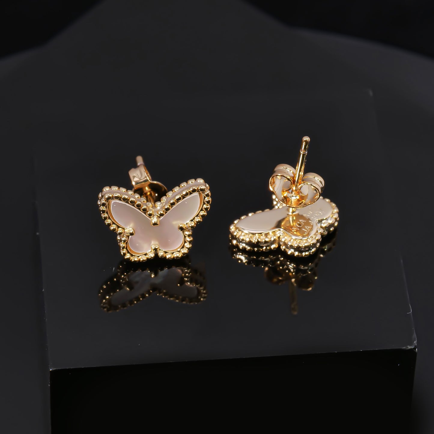 VCA, elegant butterfly-shaped stud earrings