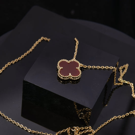 VCA red agate pendant luxury rose gold high-end necklace