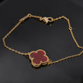 Fashionable single-flower red mother-of-pearl lady gold-plated VCA bracelet