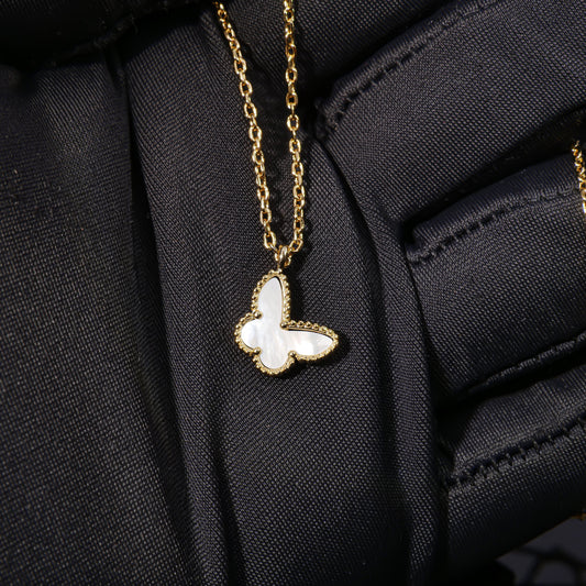 Luxury butterfly pendant and gold-plated chain VCA necklace