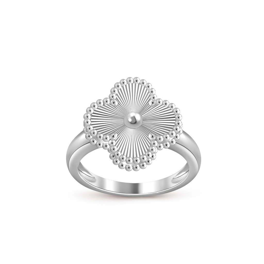 VCA Platinum Laser Ring without Diamonds Vintage Alhambra