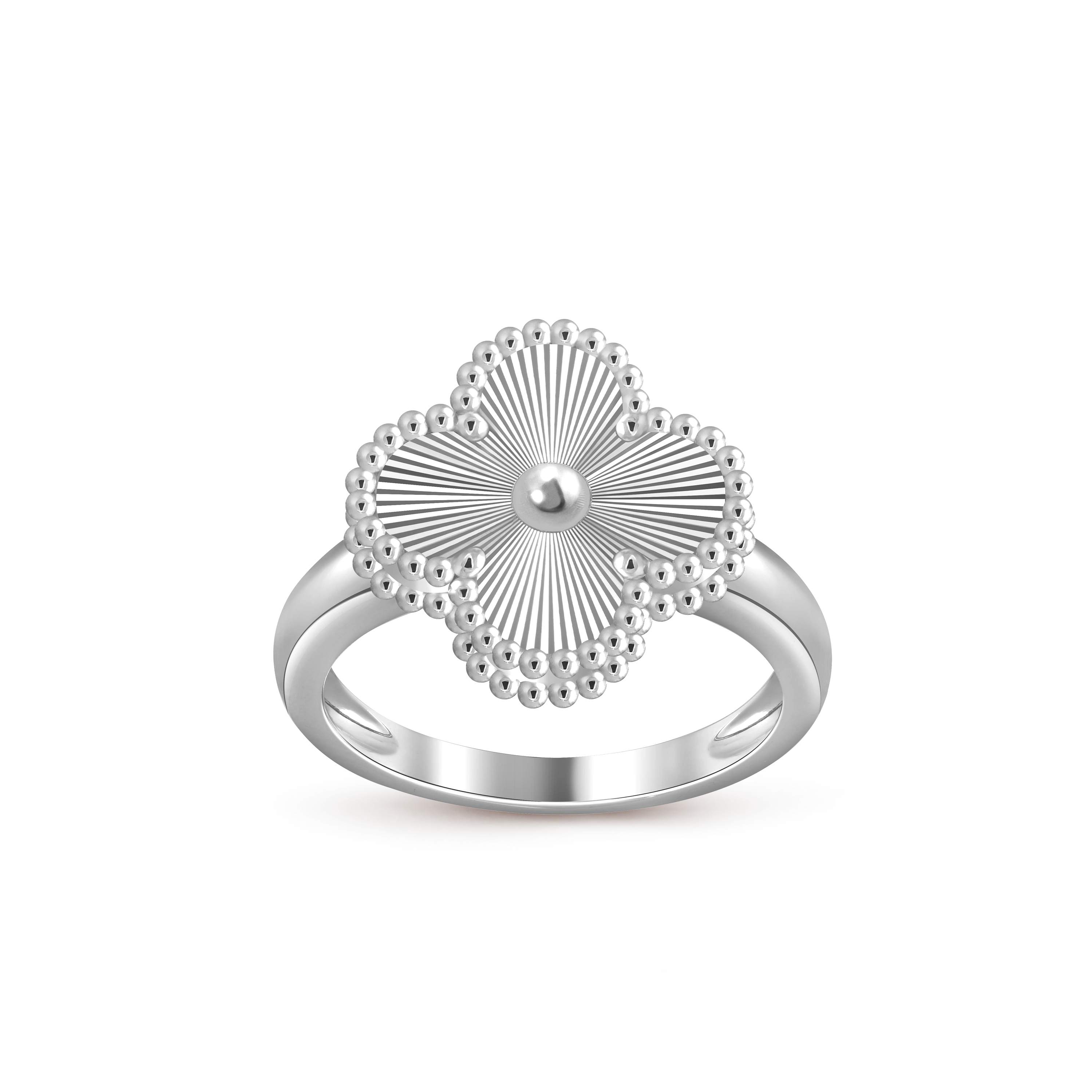 VCA Platinum Laser Ring without Diamonds Vintage Alhambra