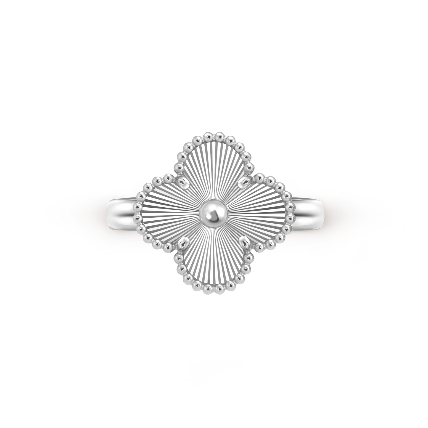 VCA Platinum Laser Ring without Diamonds Vintage Alhambra