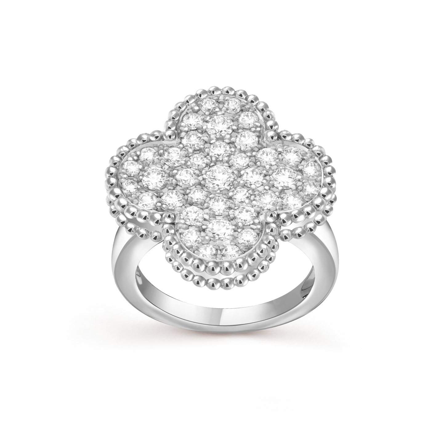 Van Cleef & Arpels platinum ring studded with diamonds Magic Alhambra