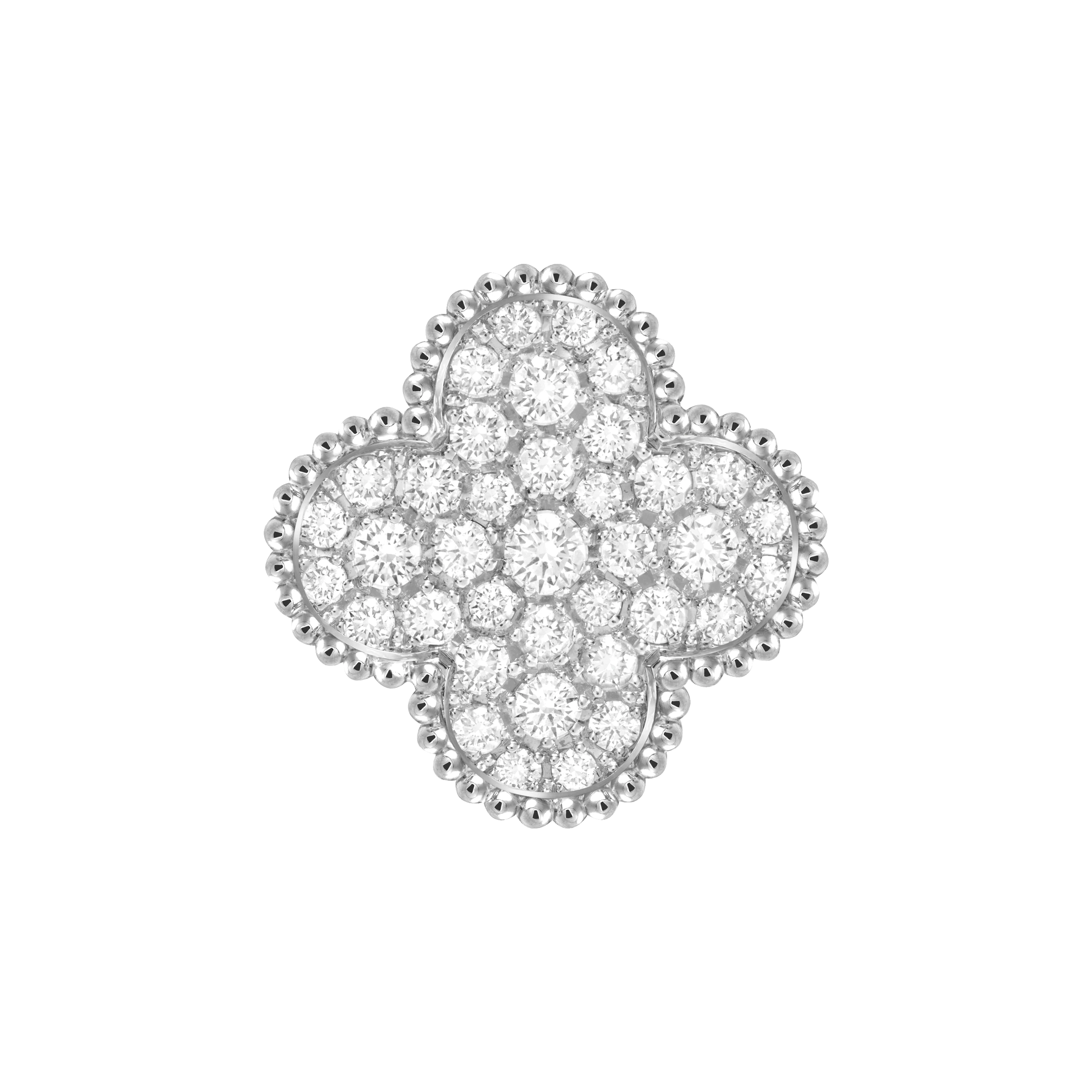 Van Cleef & Arpels platinum ring studded with diamonds Magic Alhambra