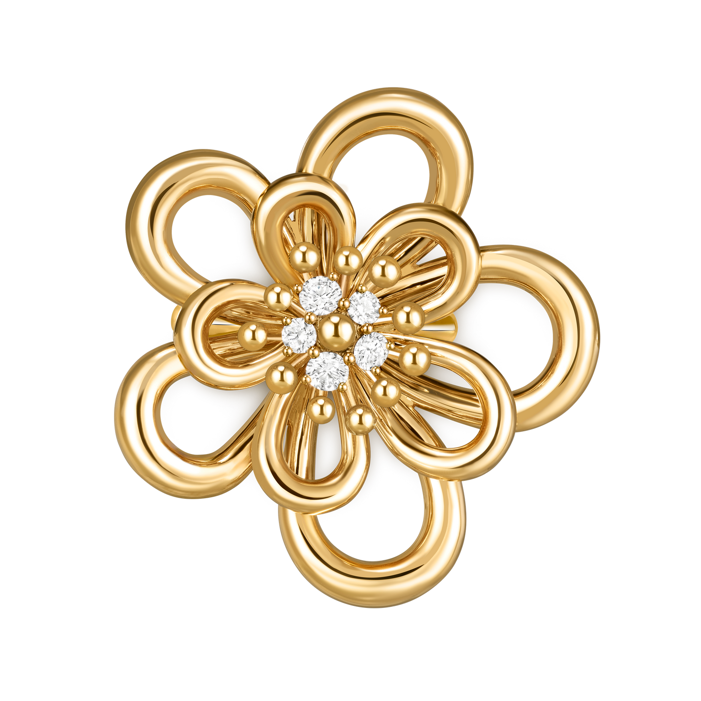 Van Cleef & Arpels gold ring pattern paired with diamond Flowerlace