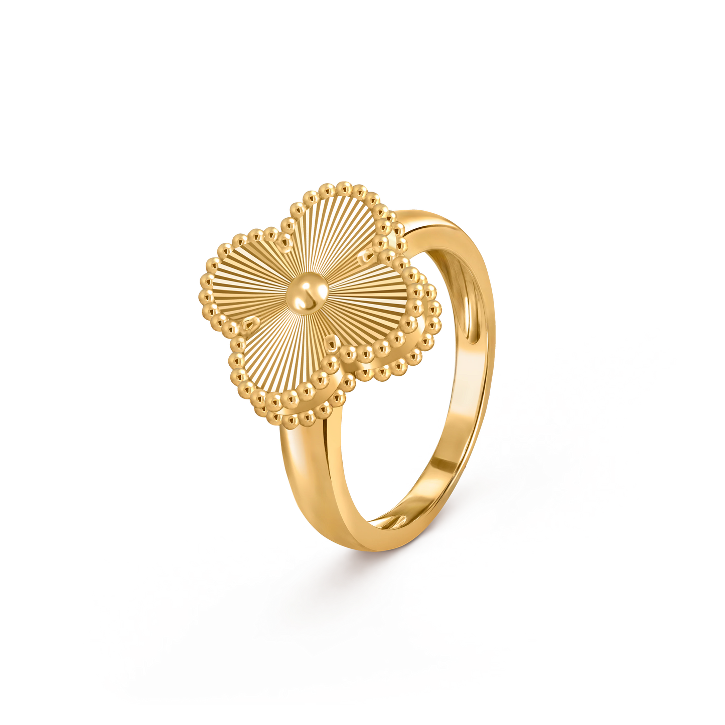 Van Cleef & Arpels Gold Laser Ring without Diamonds Vintage Alhambra