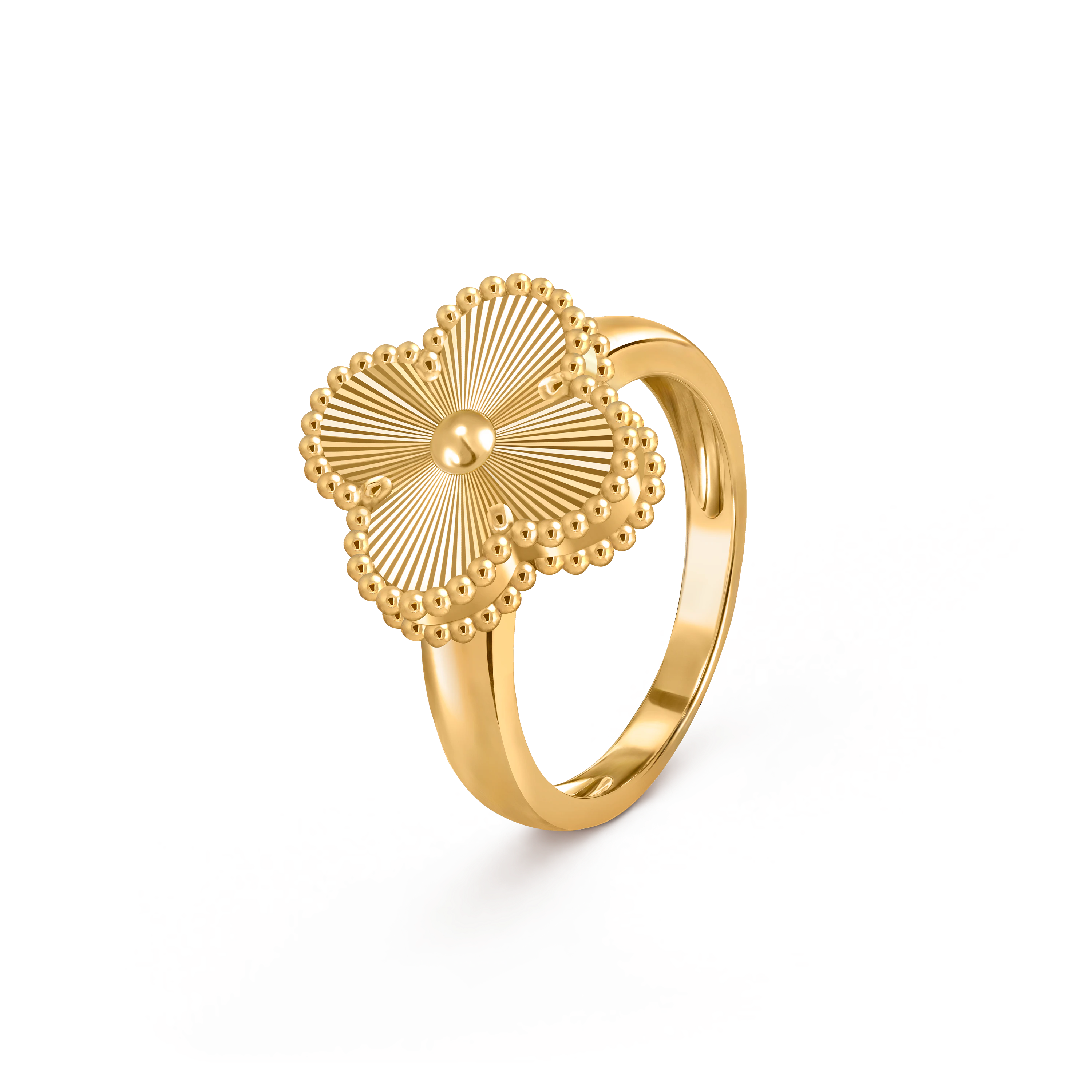 Van Cleef & Arpels Gold Laser Ring without Diamonds Vintage Alhambra