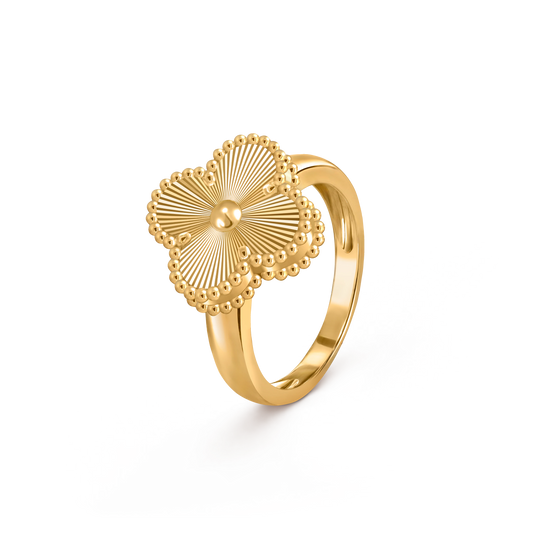 Van Cleef & Arpels Gold Laser Ring without Diamonds Vintage Alhambra