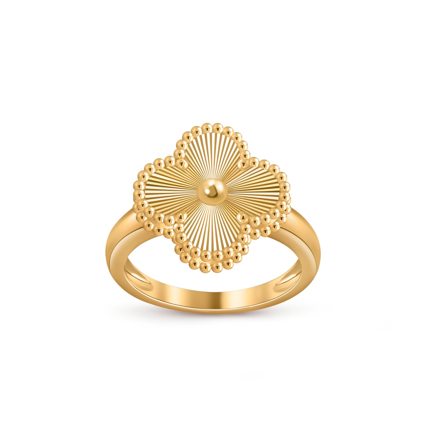 Van Cleef & Arpels Gold Laser Ring without Diamonds Vintage Alhambra