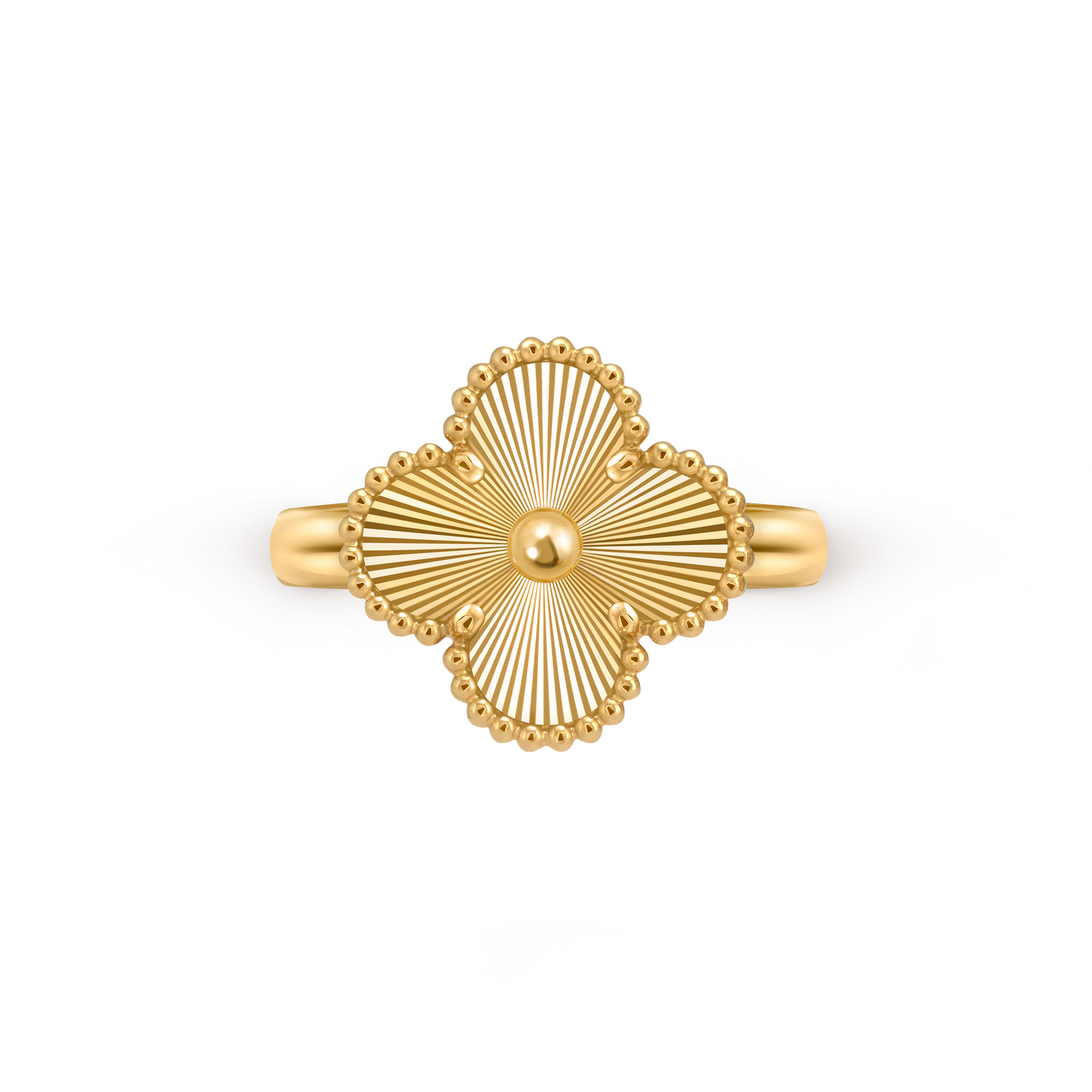 Van Cleef & Arpels Gold Laser Ring without Diamonds Vintage Alhambra