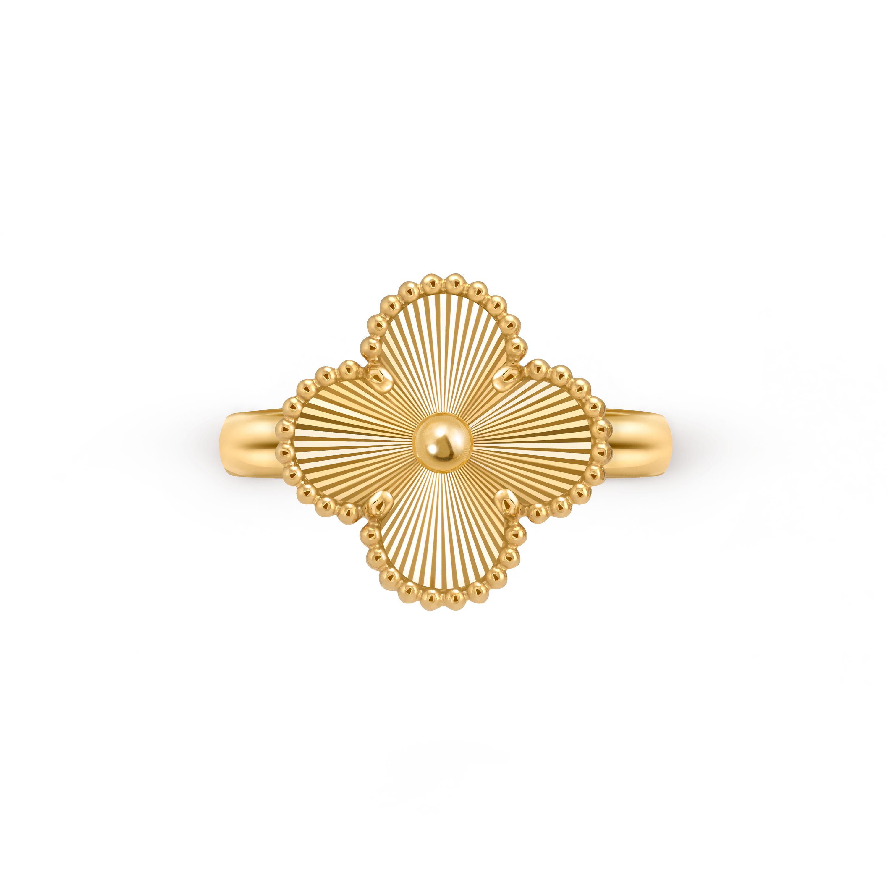 Van Cleef & Arpels Gold Laser Ring without Diamonds Vintage Alhambra