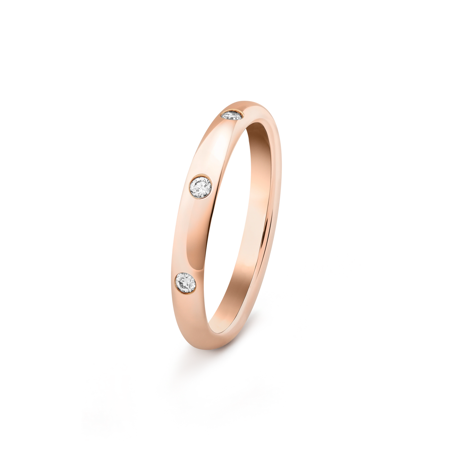 Van Cleef & Arpels rose gold wedding ring with 3 diamonds Tendrement Etoiles