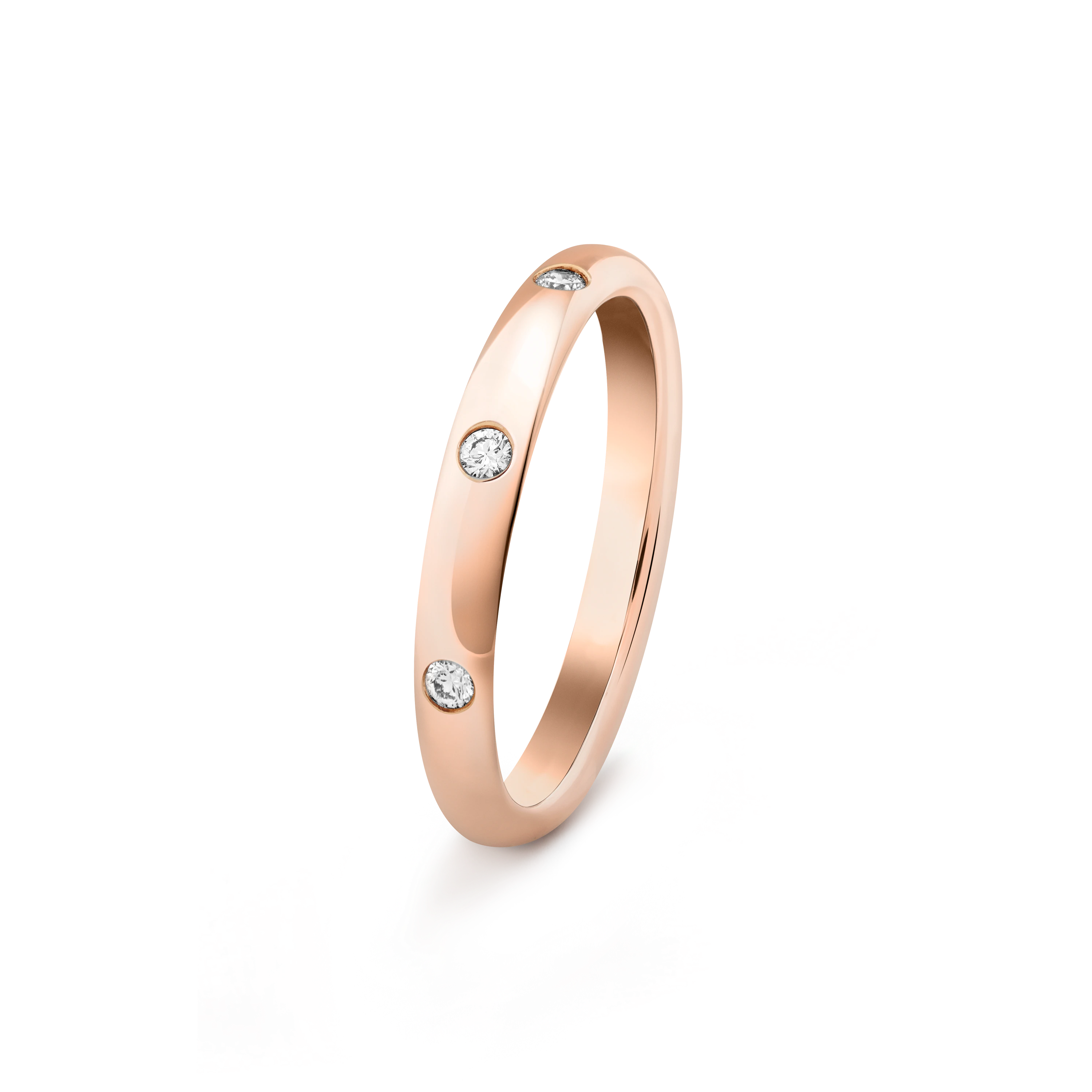 Van Cleef & Arpels rose gold wedding ring with 3 diamonds Tendrement Etoiles