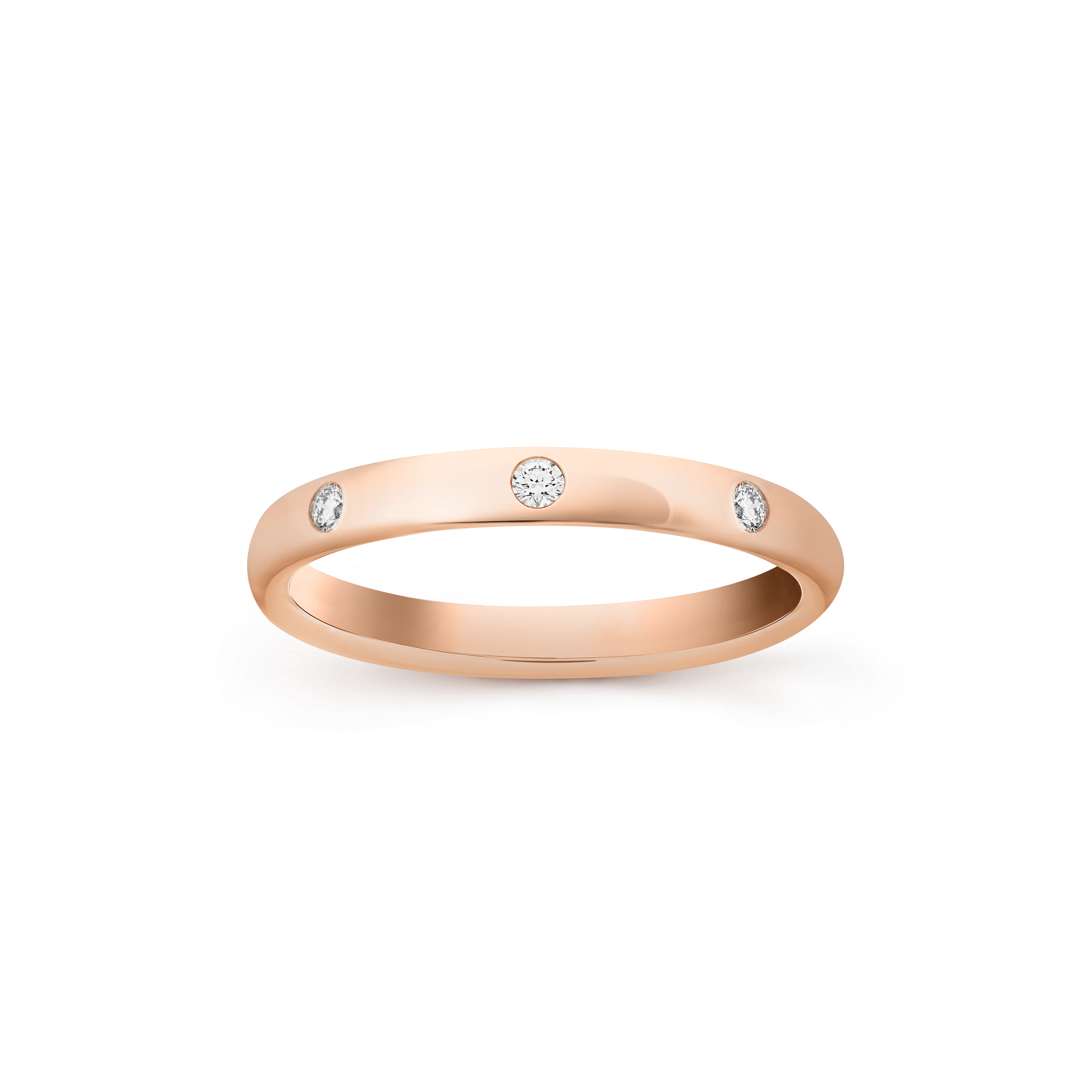 Van Cleef & Arpels rose gold wedding ring with 3 diamonds Tendrement Etoiles