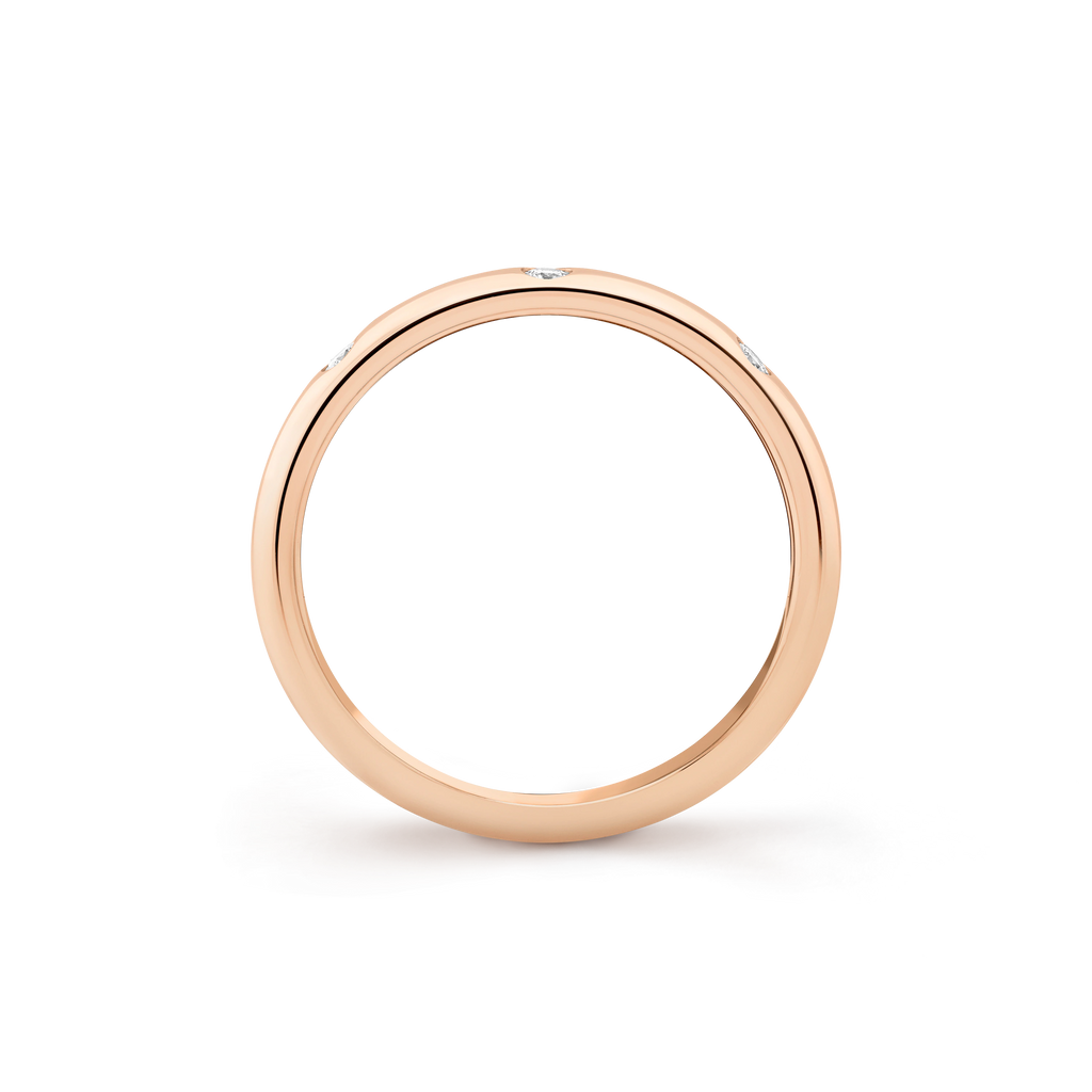 Van Cleef & Arpels rose gold wedding ring with 3 diamonds Tendrement Etoiles