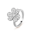 Van Cleef & Arpels platinum petal ring studded with diamonds Frivole