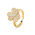 Van Cleef & Arpels gold petal ring studded with diamonds Frivole