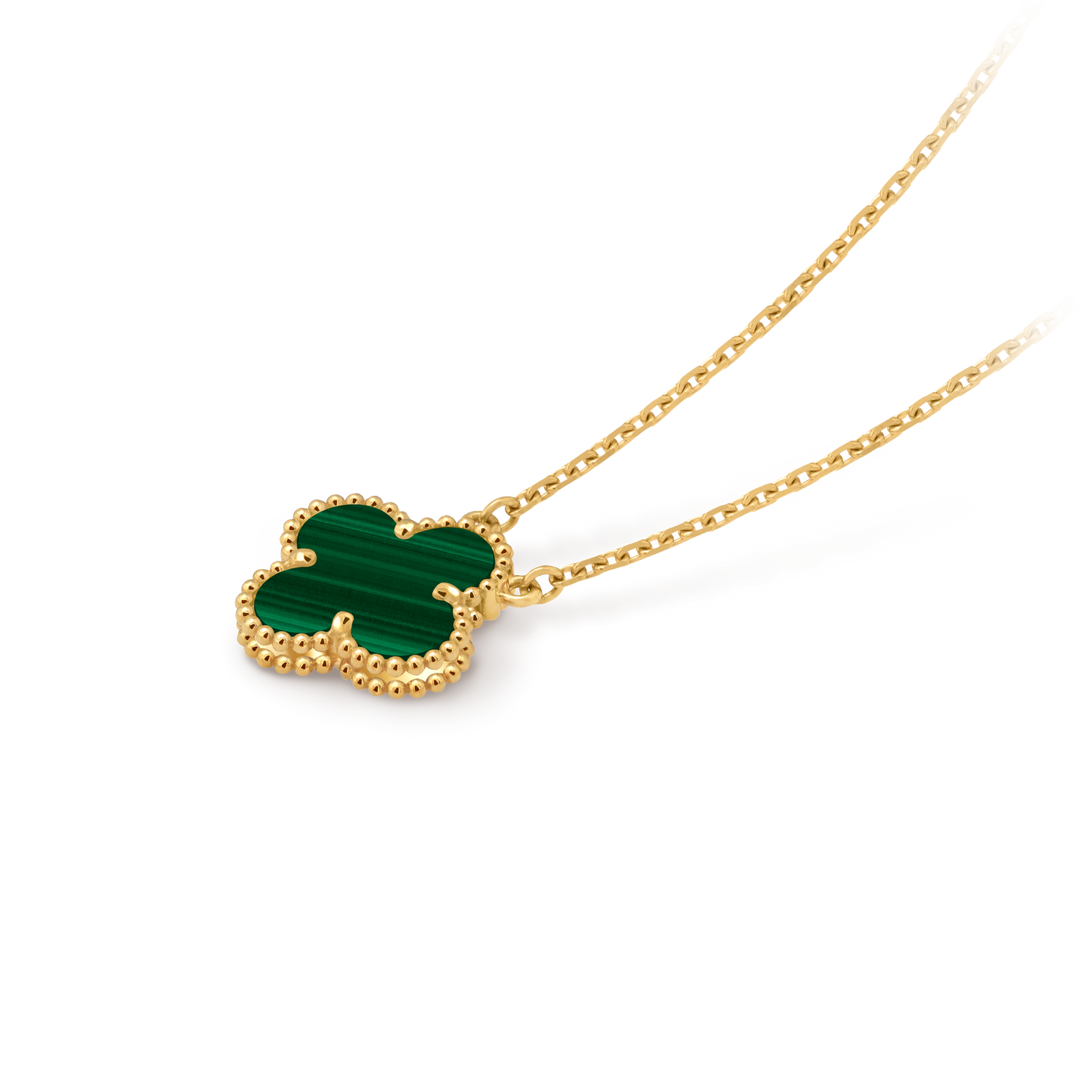 Van Cleef & Arpels Gold Four-leaf Clover Pendant Malachite Necklace Vintage Alhambra