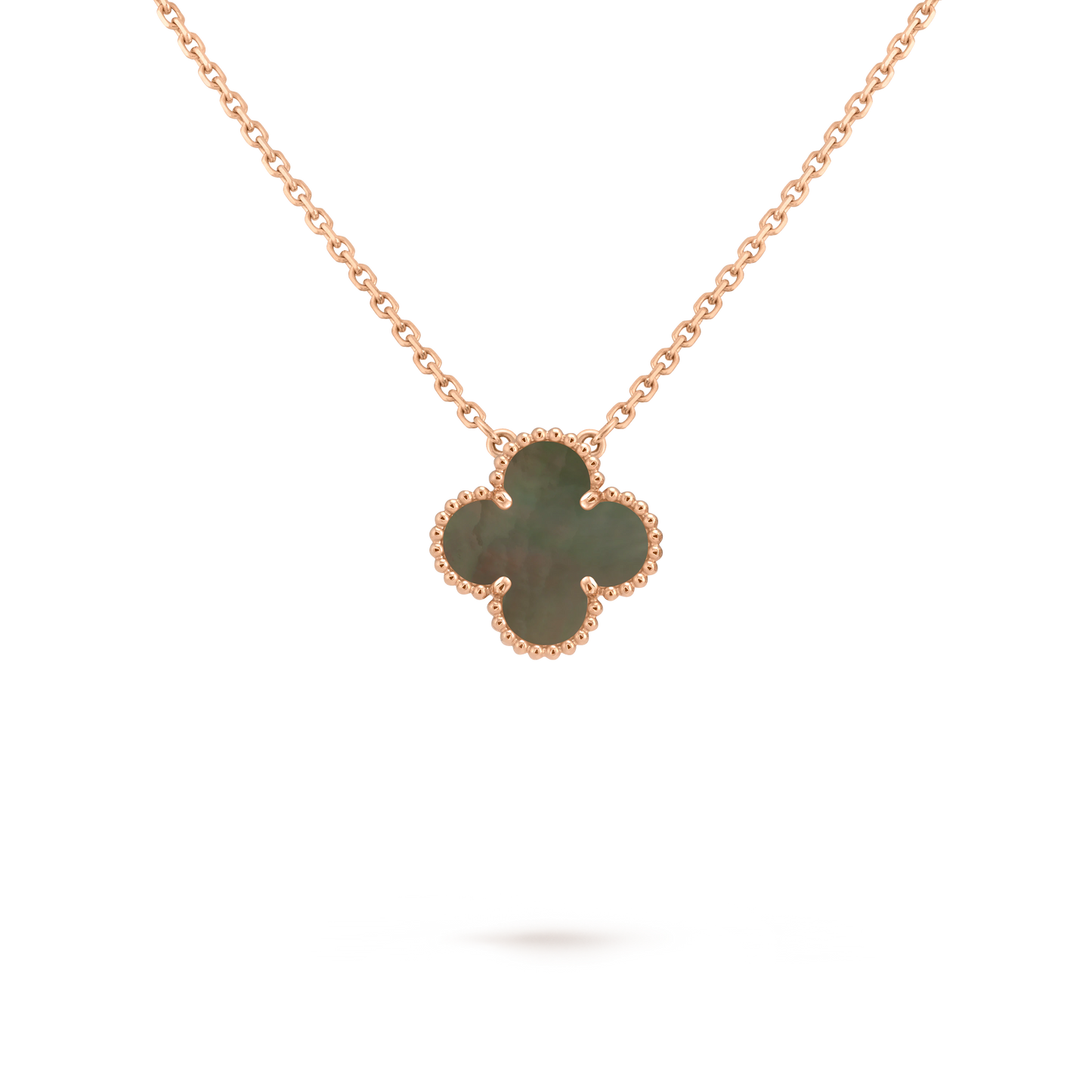 Van Cleef & Arpels rose Gold necklace Four-leaf Clover Pearl Mother-of-pearl Pendant Vintage Alhambra
