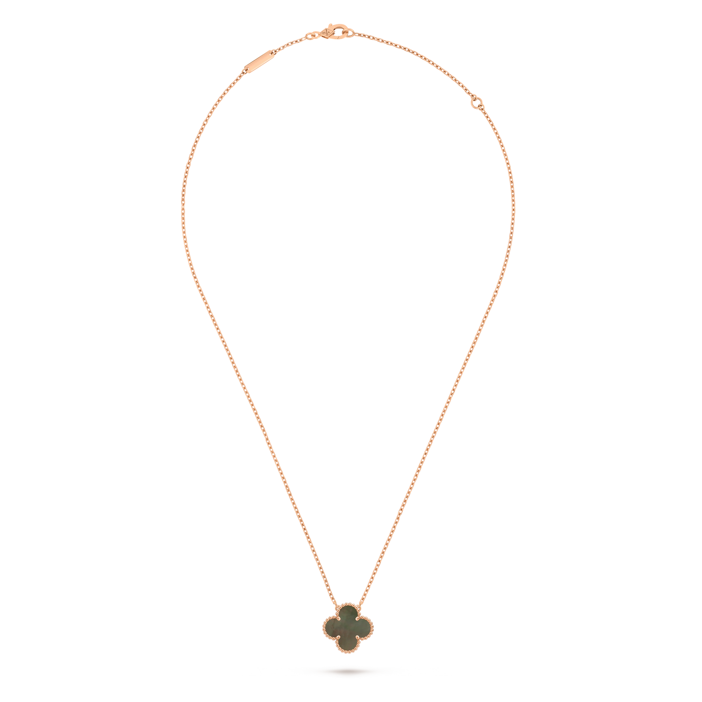 Van Cleef & Arpels rose Gold necklace Four-leaf Clover Pearl Mother-of-pearl Pendant Vintage Alhambra