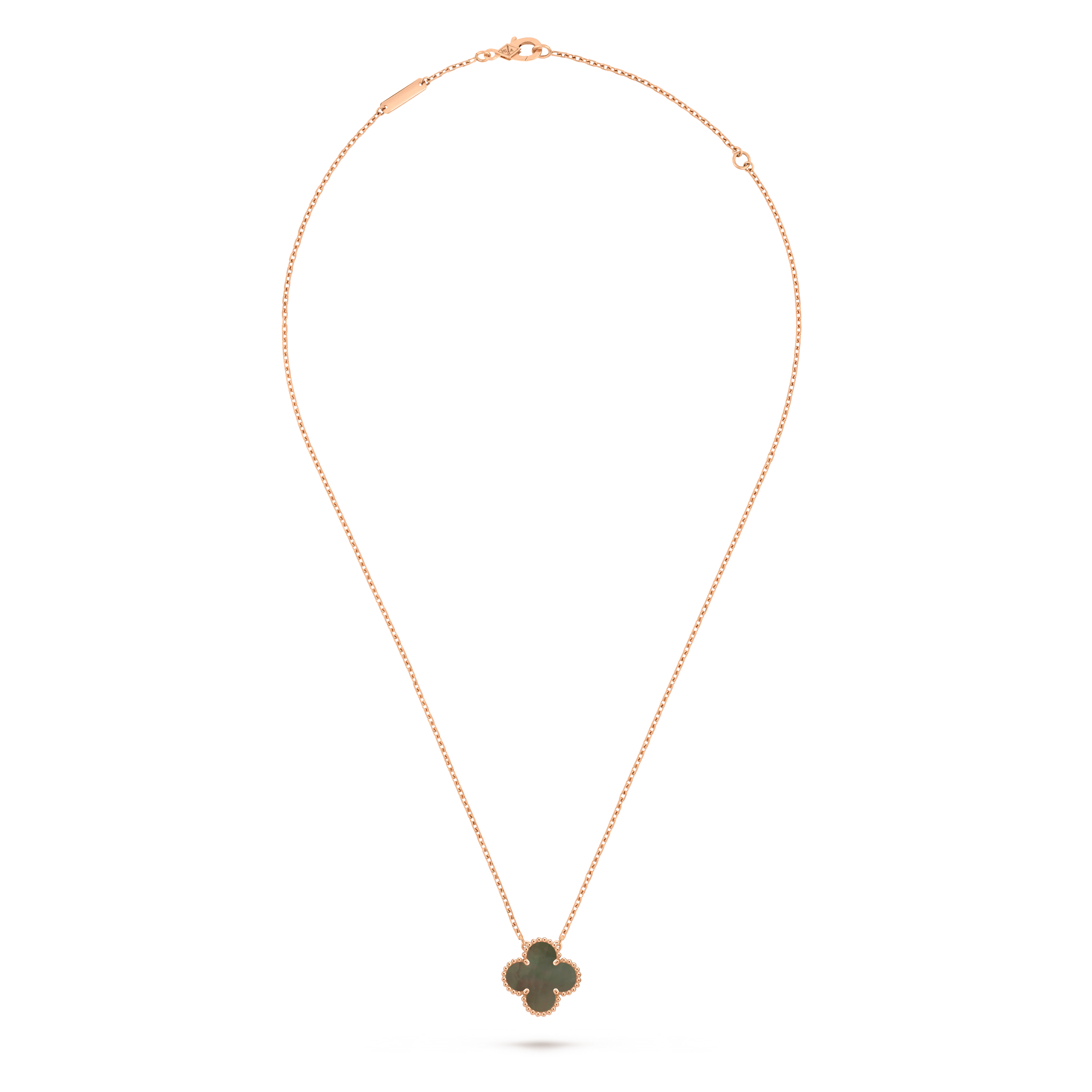 Van Cleef & Arpels rose Gold necklace Four-leaf Clover Pearl Mother-of-pearl Pendant Vintage Alhambra