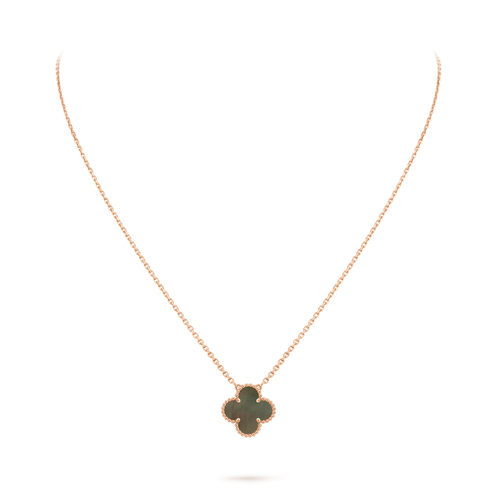 Van Cleef & Arpels rose Gold necklace Four-leaf Clover Pearl Mother-of-pearl Pendant Vintage Alhambra