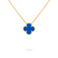 Adjustable length chain blue agate pendant luxury rose gold high-end VCA necklace
