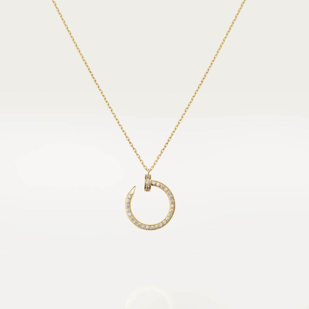Cartier 18K gold nail pendant paired with full of diamonds necklace JUSTE UN CLOU