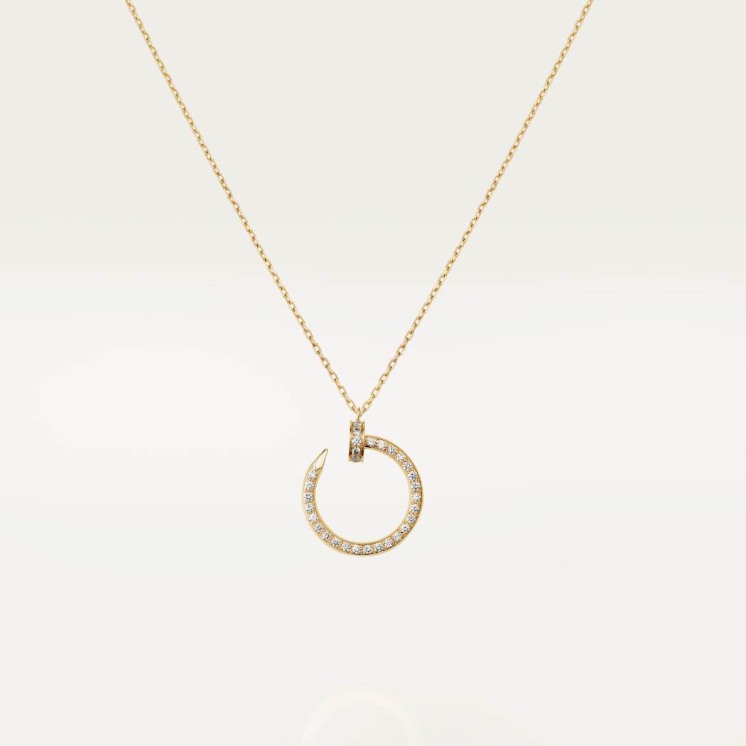 Cartier 18K gold nail pendant paired with full of diamonds necklace JUSTE UN CLOU