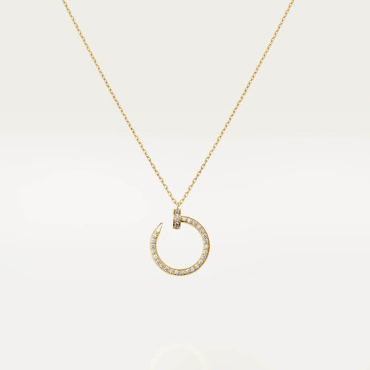 Cartier 18K gold nail pendant paired with full of diamonds necklace JUSTE UN CLOU