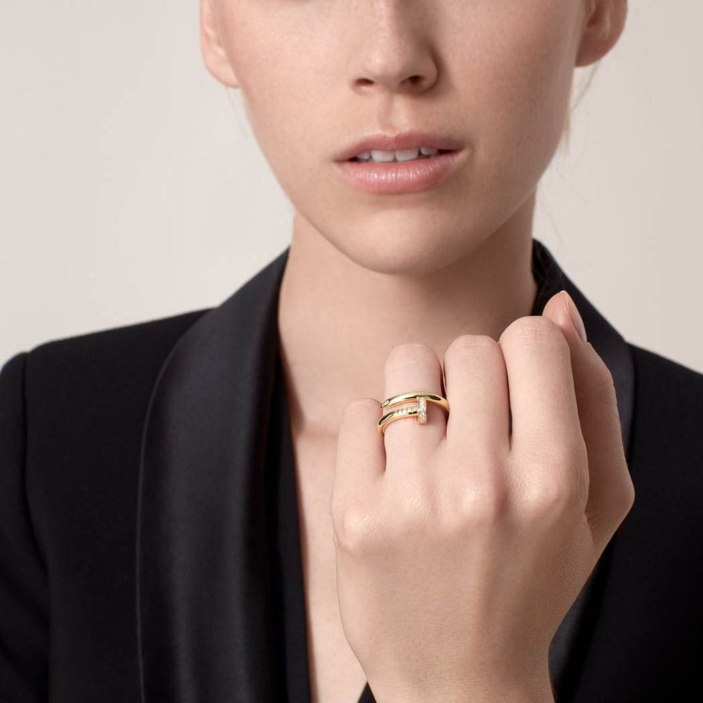 Cartier 18K gold nail ring with diamonds is available all sizes