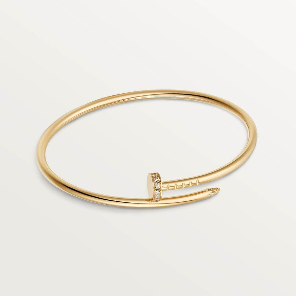 Cartier 18K gold small nail bracelet with inverted diamonds