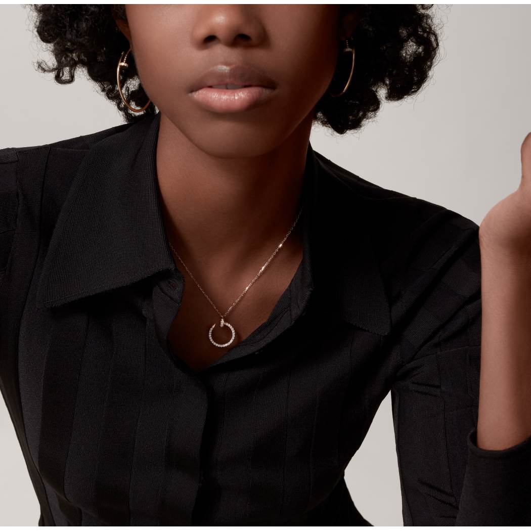 Cartier 18K gold nail pendant paired with full of diamonds necklace JUSTE UN CLOU