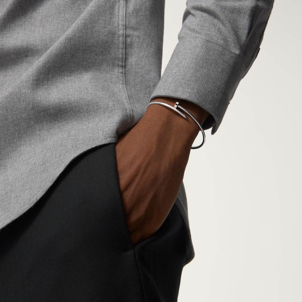 Cartier small 18K white gold nail bracelet without diamonds