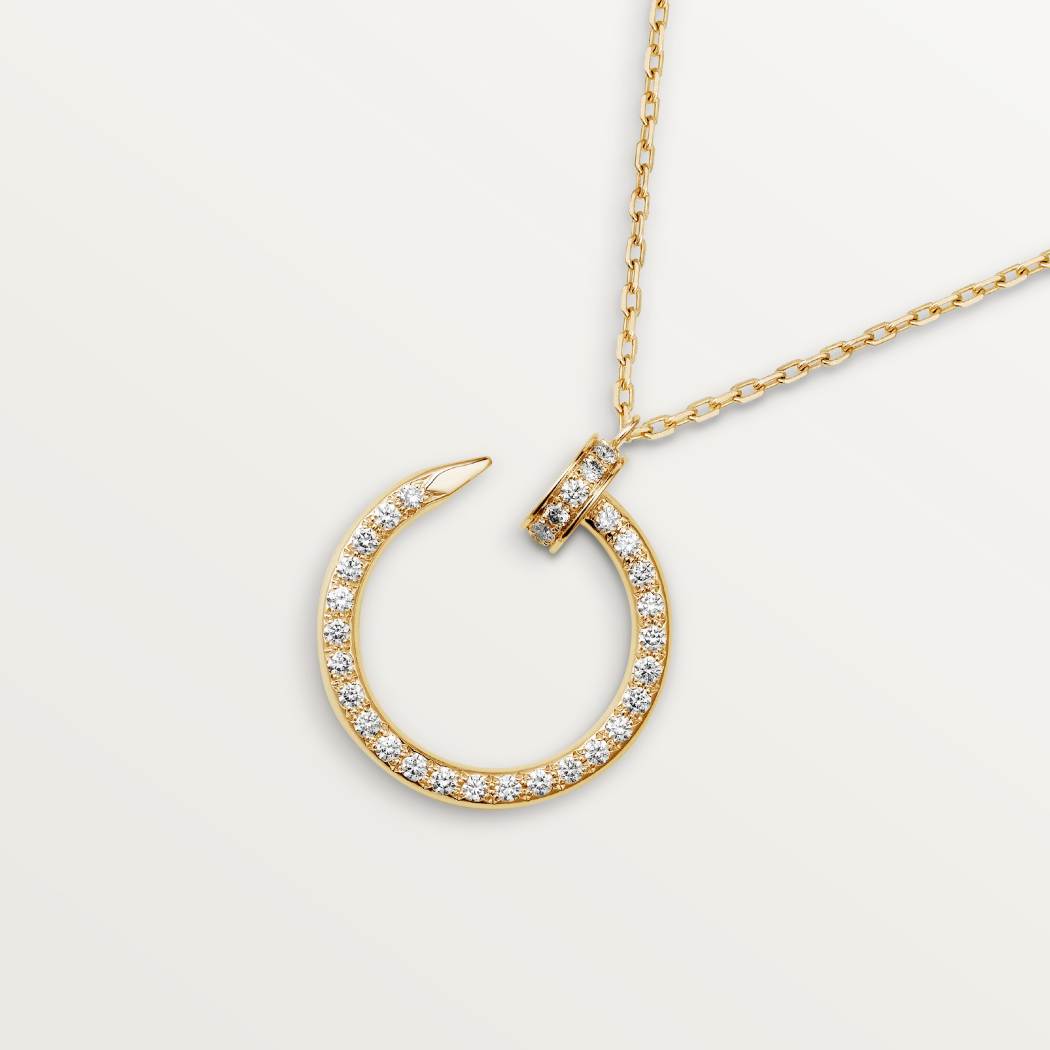 Cartier 18K gold nail pendant paired with full of diamonds necklace JUSTE UN CLOU