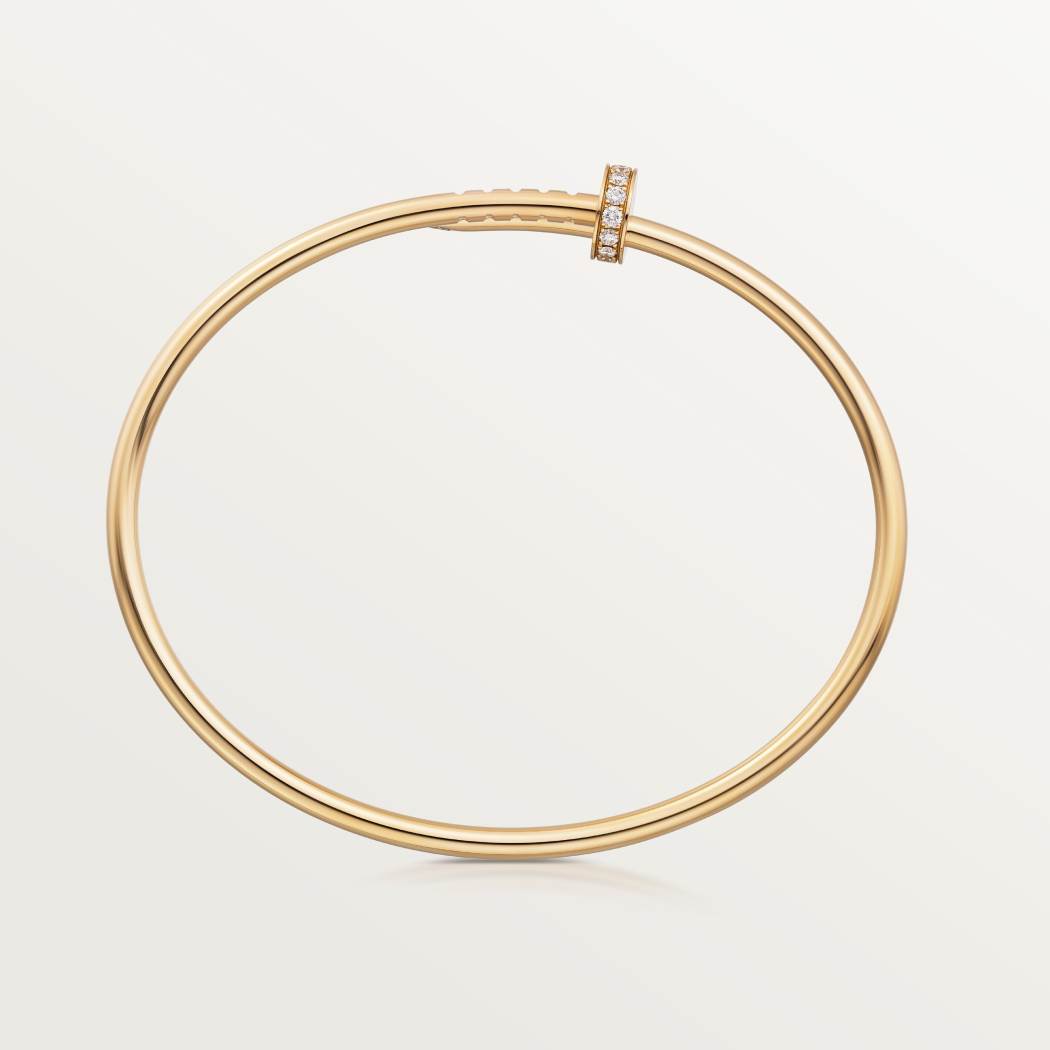 Cartier 18K gold small nail bracelet with inverted diamonds