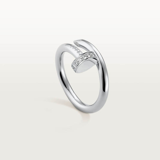 Cartier 18K white gold nail ring with diamonds is available all sizes