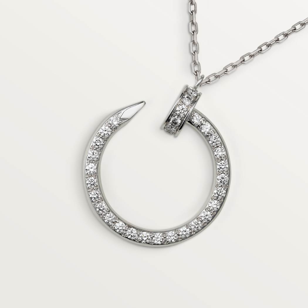 Cartier 18K white gold nail pendant paired with full of diamonds necklace JUSTE UN CLOU