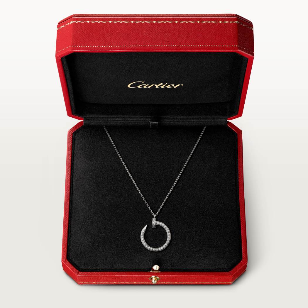Cartier 18K white gold nail pendant paired with full of diamonds necklace JUSTE UN CLOU